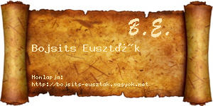Bojsits Euszták névjegykártya